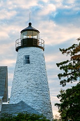 Sunset Behind Dice Head Lighthouse Tower in Maine 2